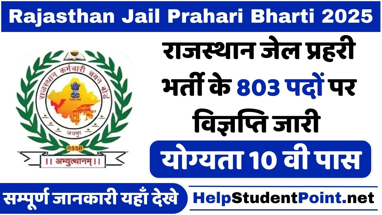 Rajasthan Jail Prahari Bharti 2024: