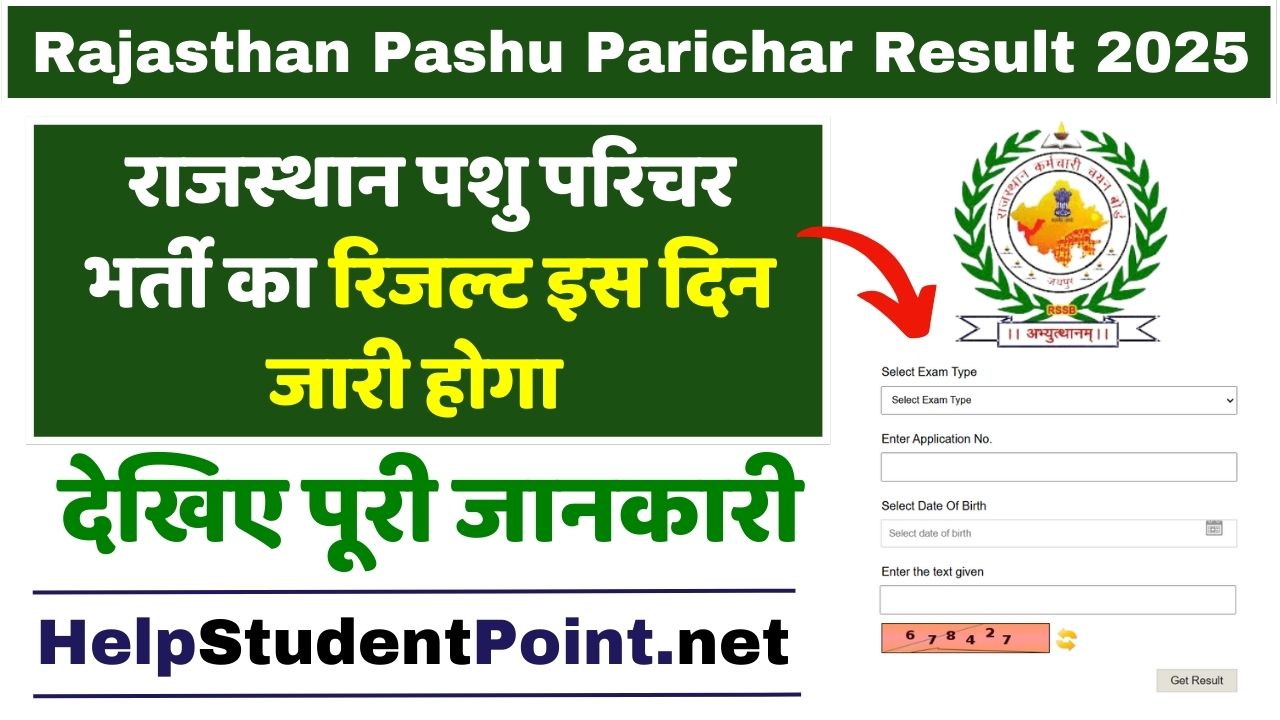 Rajasthan Pashu Parichar Result 2025