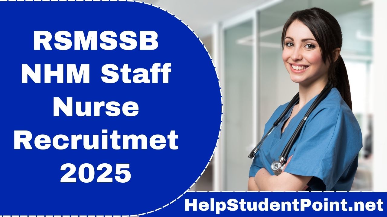 RSMSSB NHM Staff Nurse Recruitment 2025